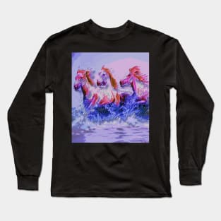 horses at the beach Long Sleeve T-Shirt